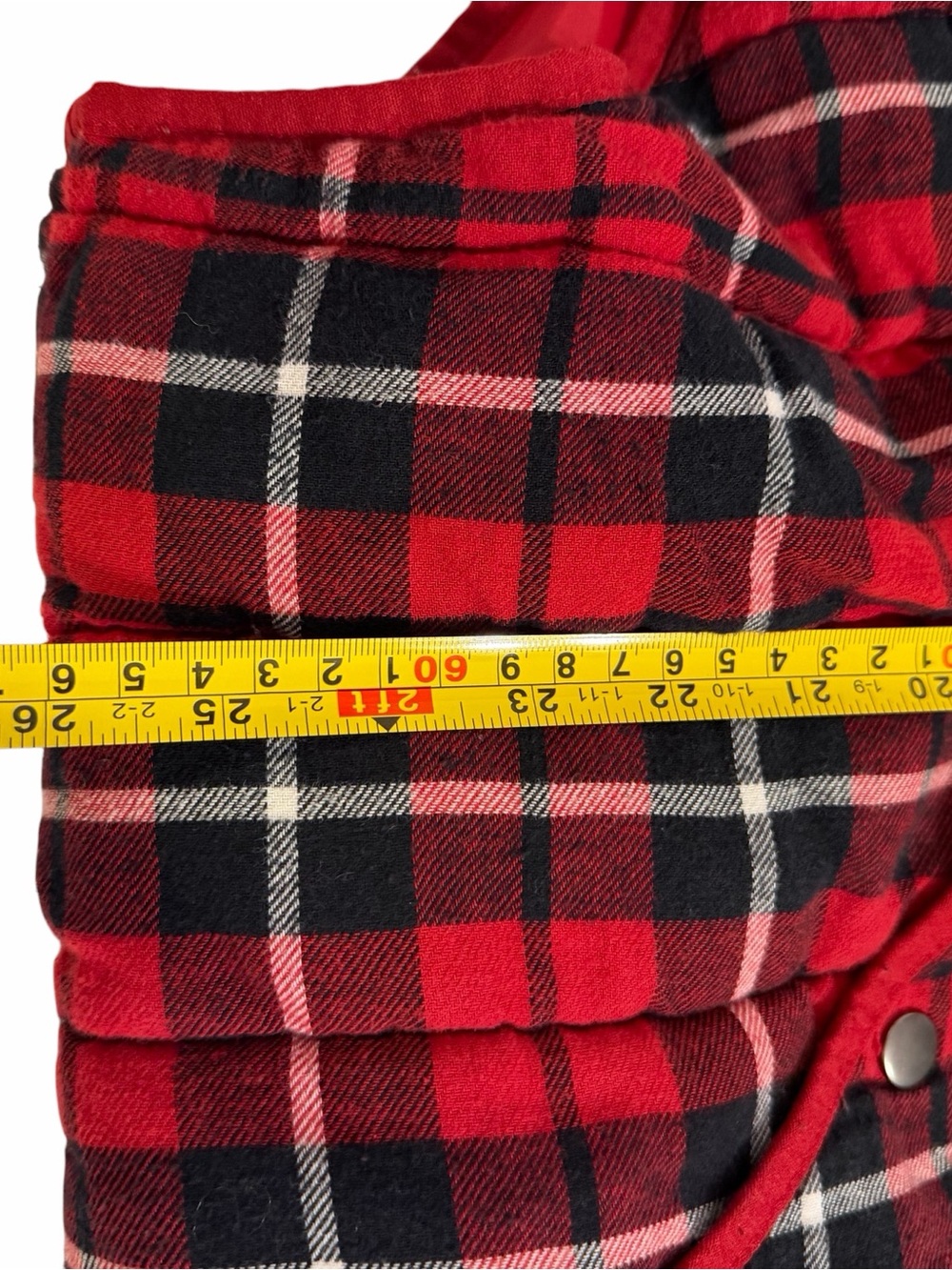 Ava & Viv Red Black Plaid Puffer Vest - Picture 3 of 6